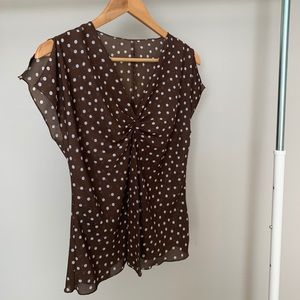 Brown Polka Dot blouse